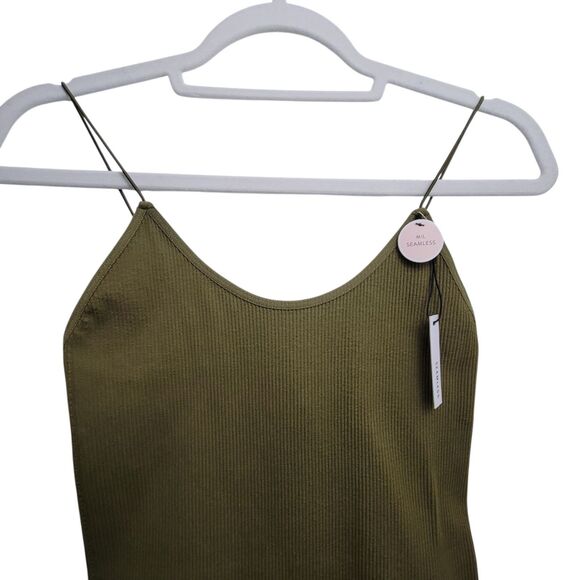 Forever 21 Green Ribbed Seamless Thong Bodysuit Size M/L - Picture 3 of 10